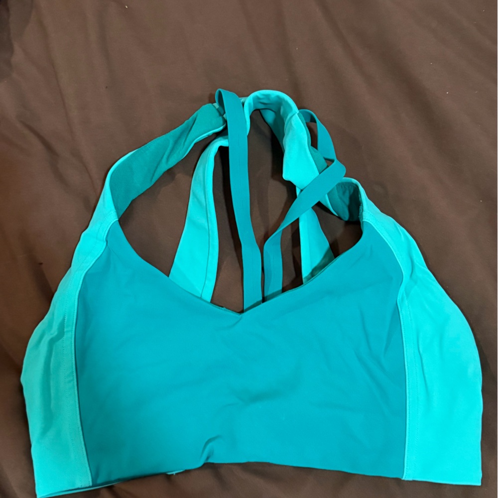 Teal Strappy Sports Bra